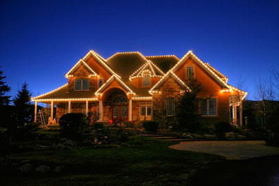 Christmas Lights on Rooftop