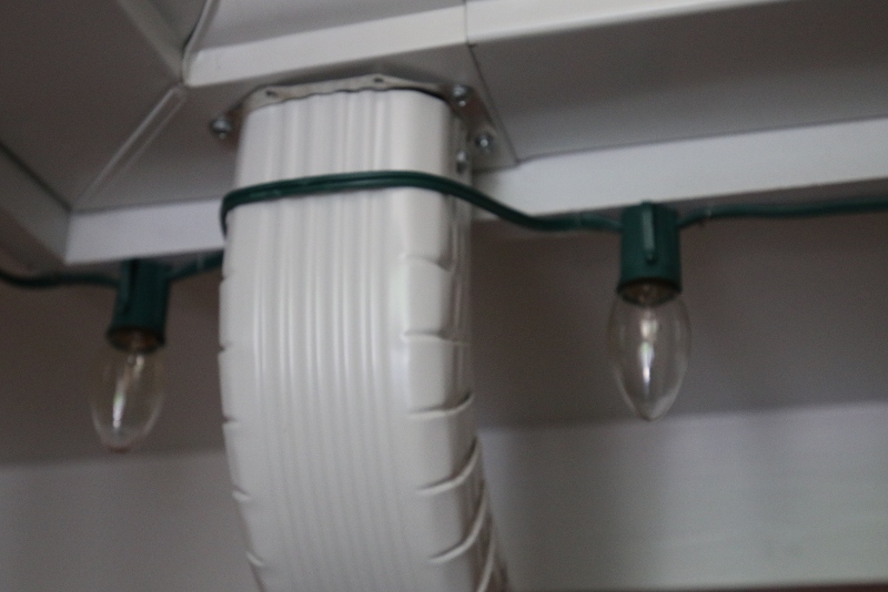 Cord in Front of Downspout