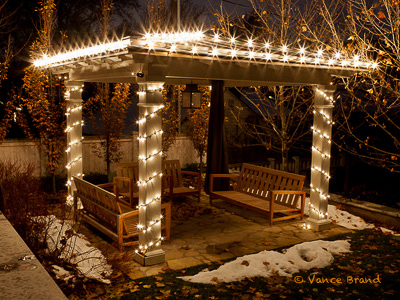 Christmas lights on Gazebo